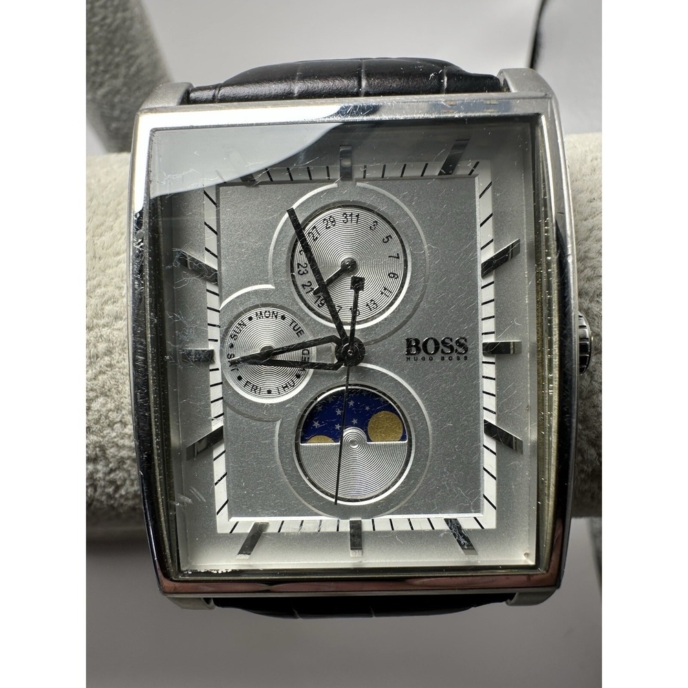 Hugo Boss Moon Phase HB.79.1.14.2359 Mens Tank Watch 36MM 8.5" B70